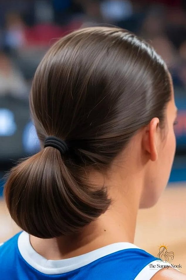 22 Gorgeous Basketball Hairstyles Easy for Every Hair Type 13 Low Ponytail with Wrap