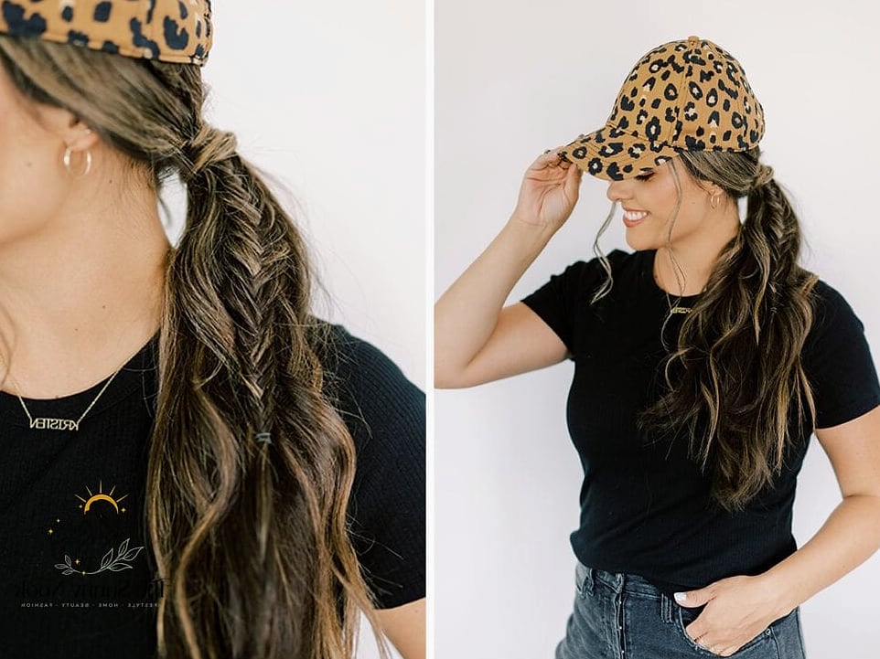 23 Cute Hat Hairstyles That Are Trending on Pinterest This Week 11 Low Ponytail With a Silk Scarf and Hat Combo
