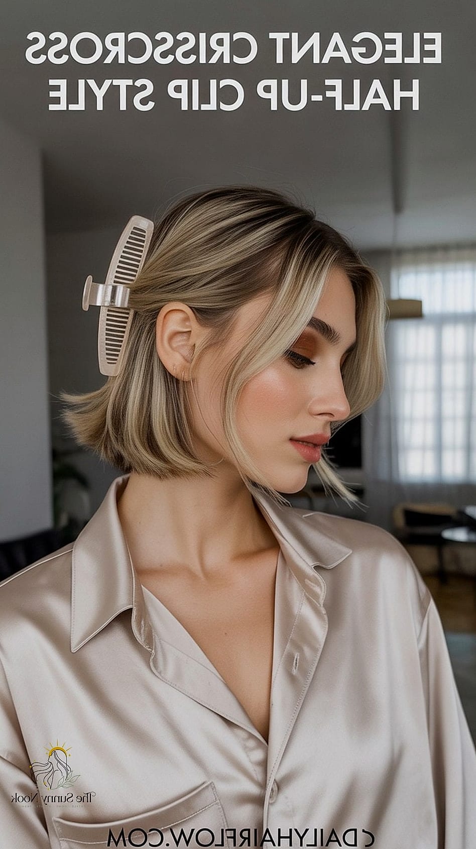 Medium Hair Claw Clip Tousled Bun