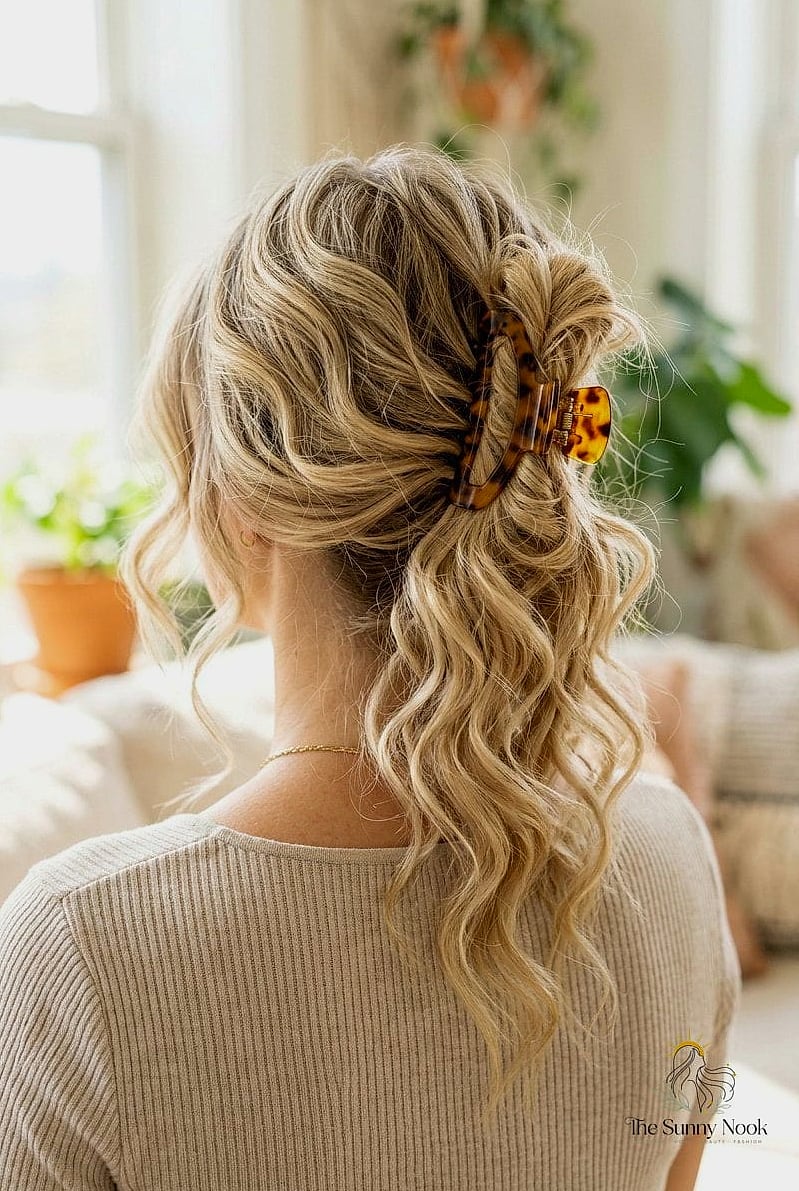 Messy Claw Clip Updo for Effortless Days