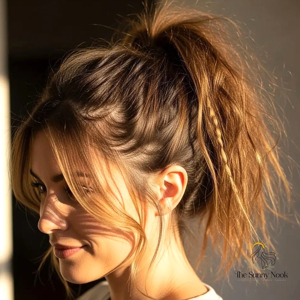 25 Frontal Ponytail Hairstyles That Belong on Your Inspiration Board 22 Messy Textured Frontal Pony