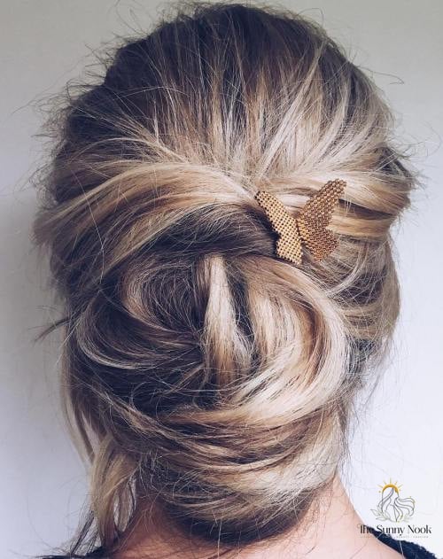 18 Messy Updo Hairstyles That Belong on Your Inspiration Board 4 Messy Twisted Chignon
