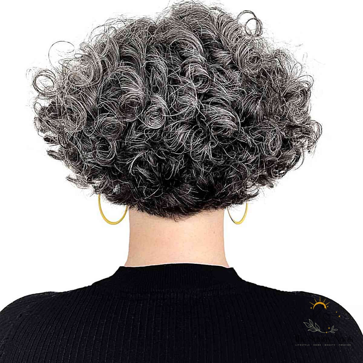 One-Length Curly Graduated Bob Cut
