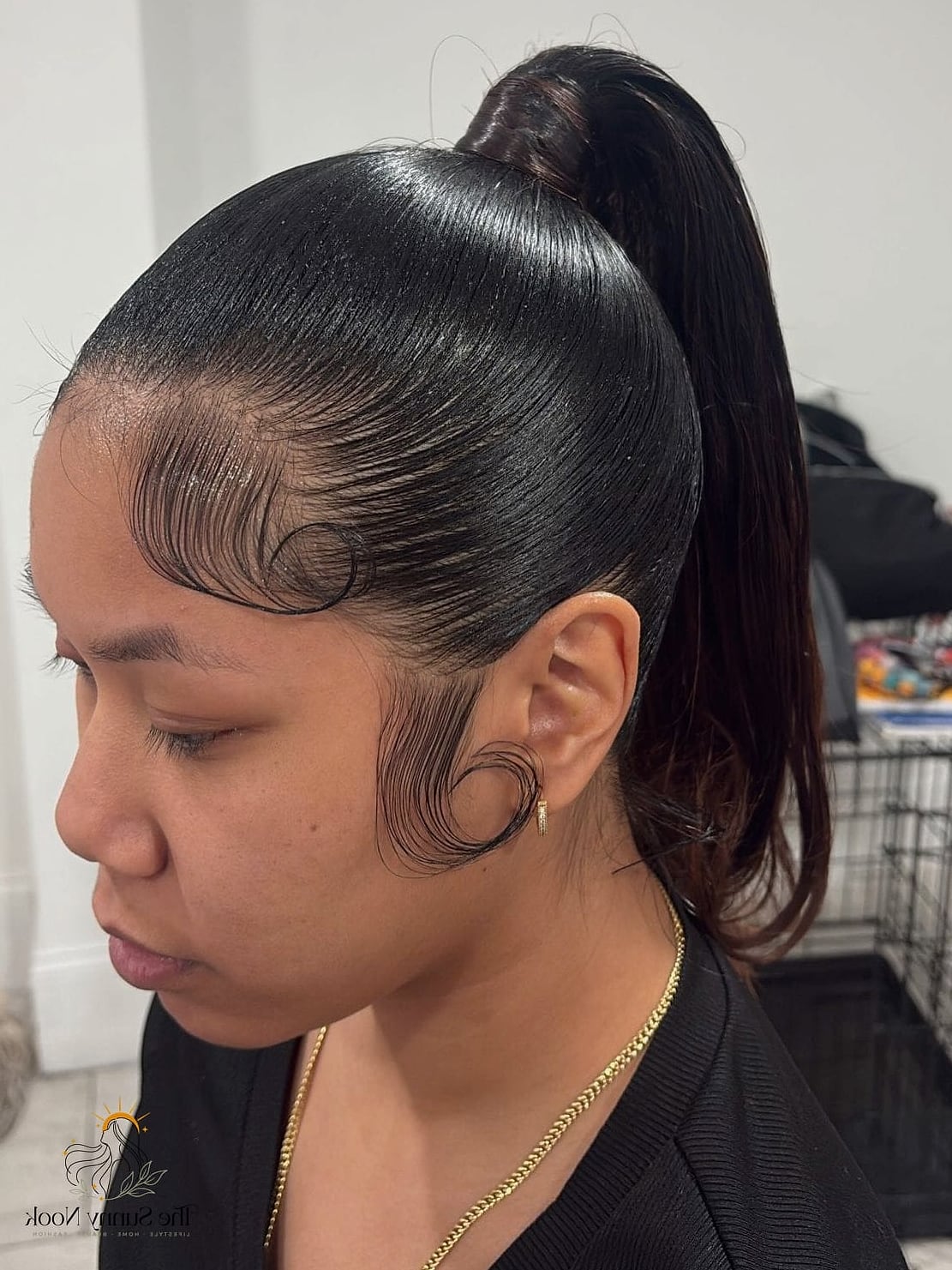 25 Frontal Ponytail Hairstyles That Belong on Your Inspiration Board 24 Sculpted Baby Hair Frontal Ponytail