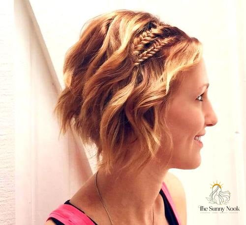 25 Boho Hairstyles For Short Hair That Are Actually Easy to DIY 3 Shaggy Bob with Boho Braids