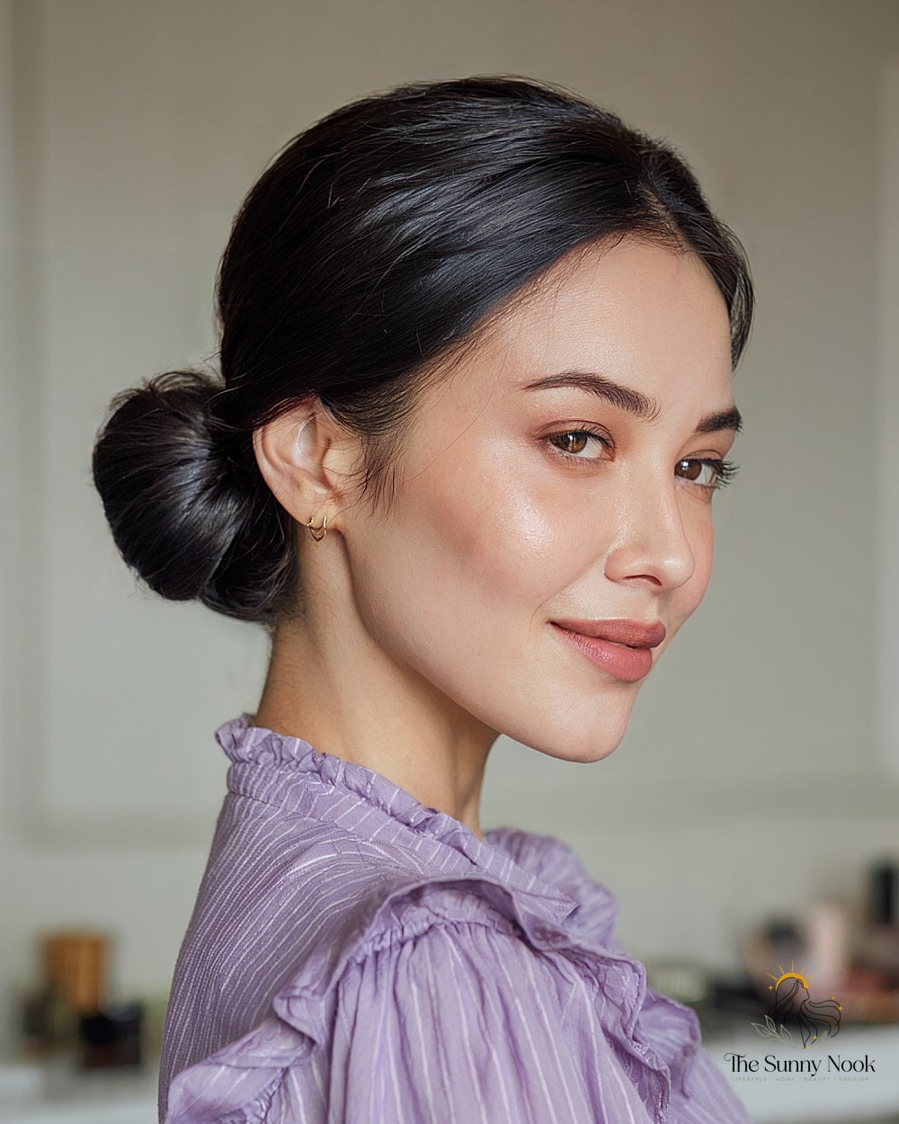17 Long Thick Hair Hairstyles That Are Both Cute and Low Maintenance 2 Simple Low Bun For Thick Long Hair