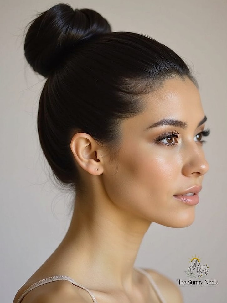 23 Updo Hairstyles For Prom Everyone Is Pinning Right Now 15 Sleek Ballerina Bun