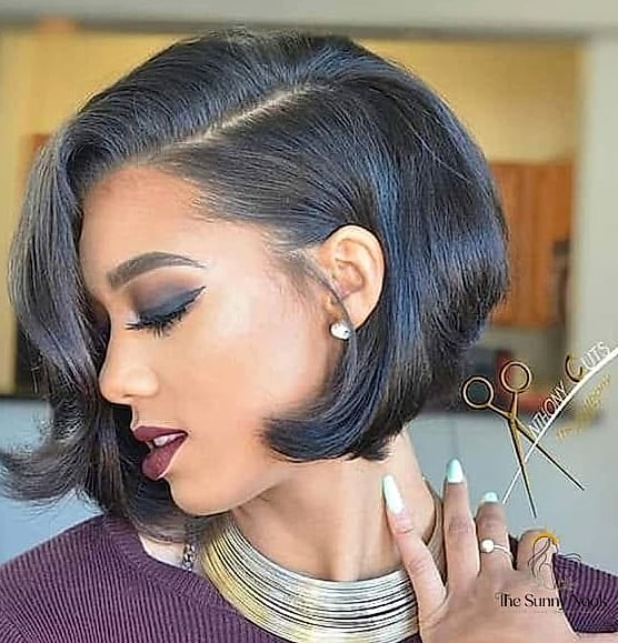 Sleek Bob with a Middle Part