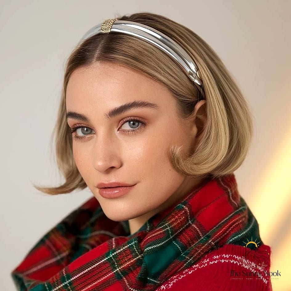 Sleek Bob with a Metallic Headband