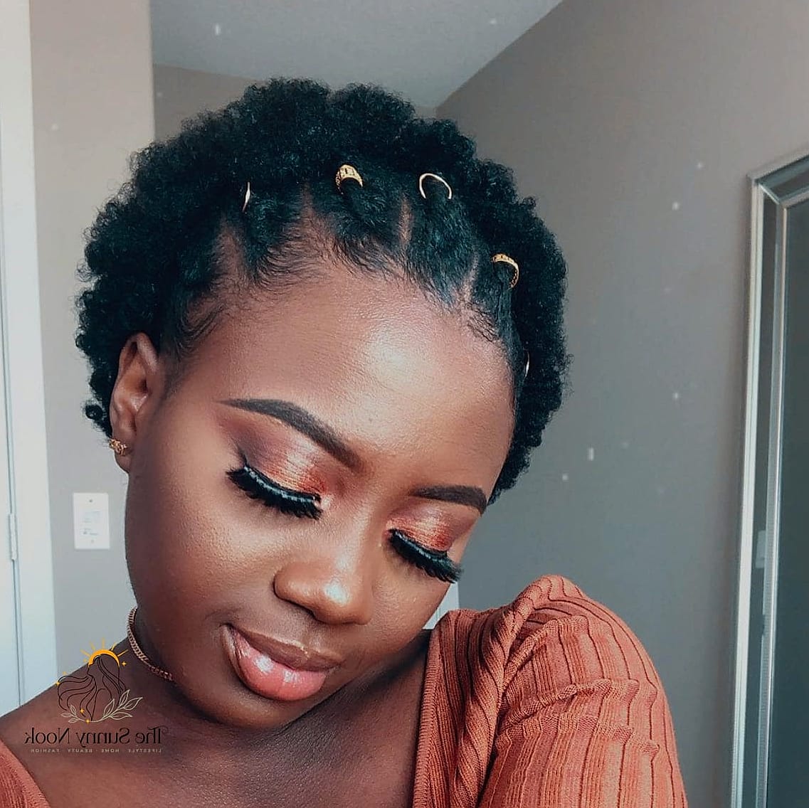 Sleek Front Twist with Loose Waves