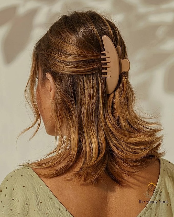 Sleek Half Up Claw Clip for Fine Hair
