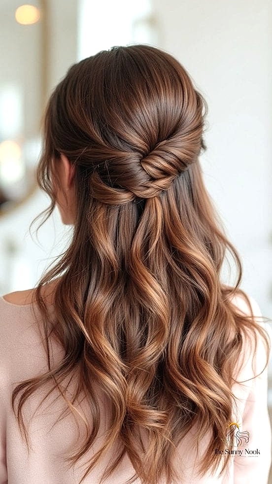 Sleek Half-Up Half-Down Style