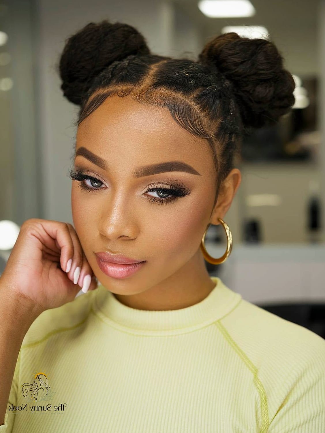 18 Cute Baddie Hairstyles That Are Both Cute and Low Maintenance 8 Sleek Low Bun with Baby Hairs