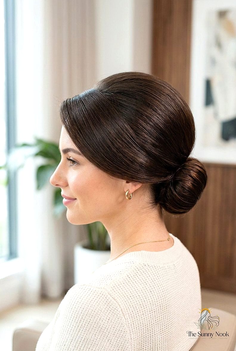 15 Sleek Hairstyles Straight Hair That Are Both Cute and Low Maintenance 9 Sleek Low Bun