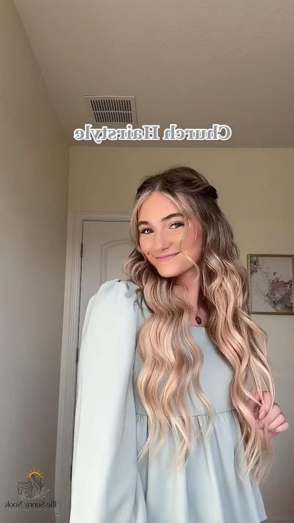 15 Cute Church Hairstyles You'll Want to Re-Create Immediately 12 Sleek Middle-Part Straight Style