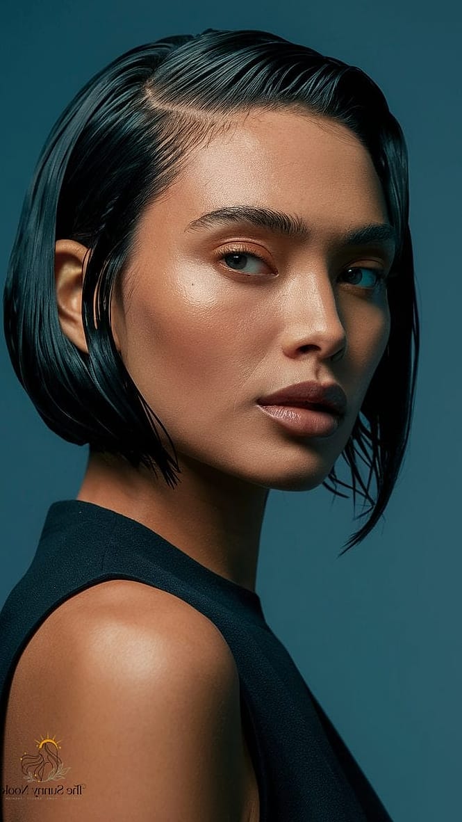 Sleek Wet-Look Bob