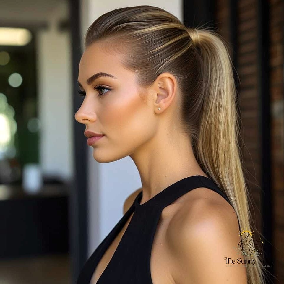 22 Long Ponytail Hairstyles for When You Need a Fresh Change 19 The Slicked-Back Low Bun Ponytail