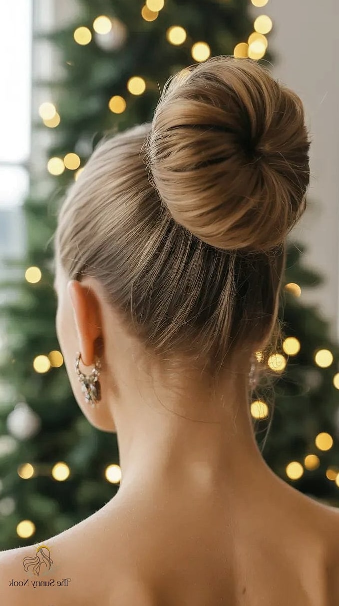 Slicked-Back Look with Statement Earrings