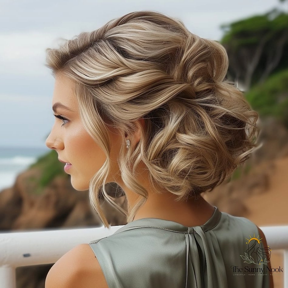 18 Prom Short Hairstyles Perfect for Your Next Salon Appointment 8 Soft Beach Waves with a Middle Part