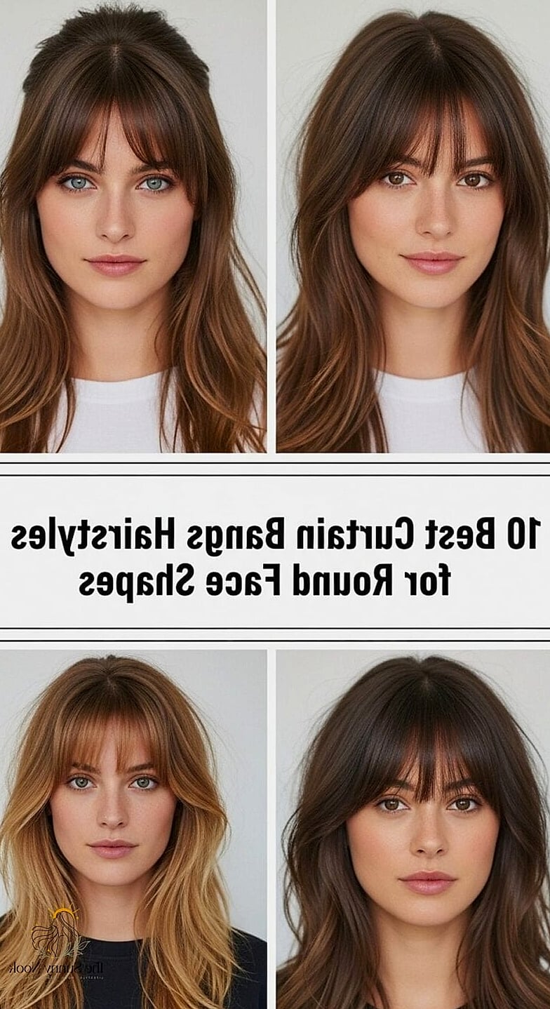 Soft Curtain Bangs on a Wolf Cut