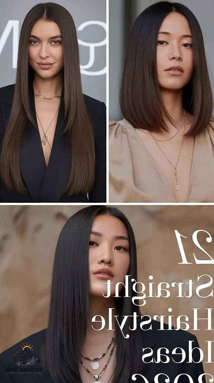 27 Easy Straight Hairstyles to Show Your Stylist ASAP 10 Straight Hair with Money Piece Highlights