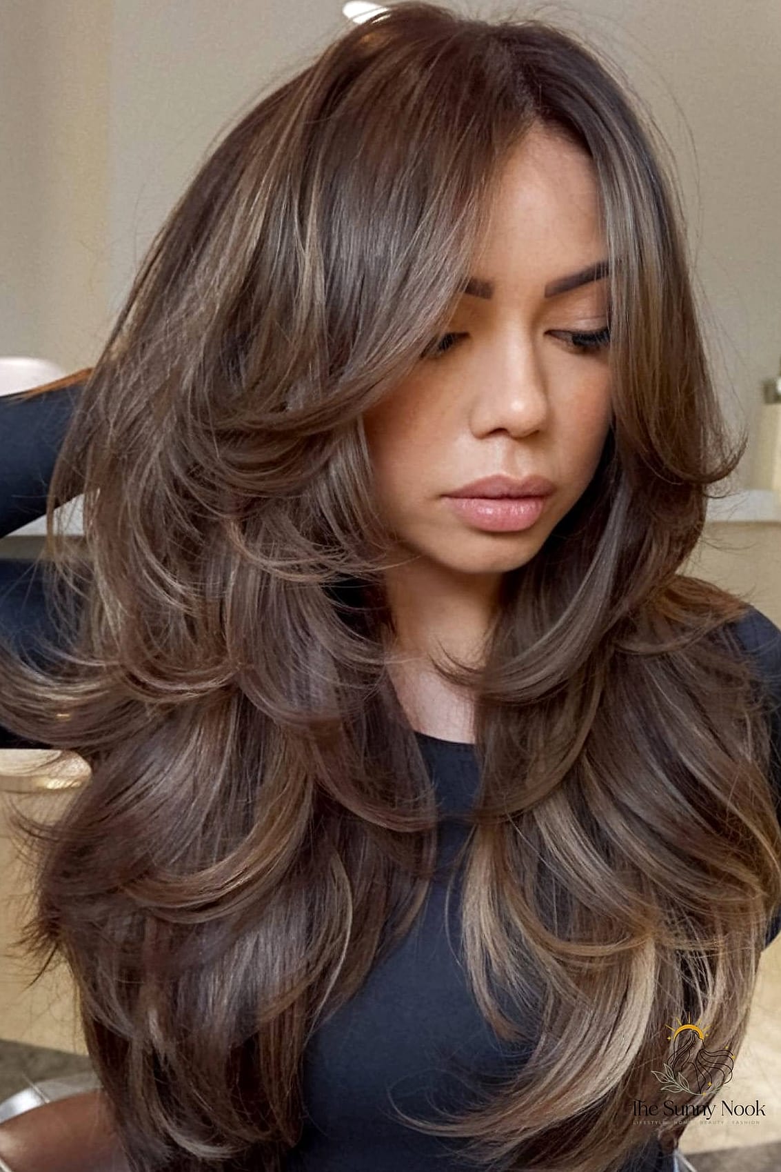 27 Easy Straight Hairstyles to Show Your Stylist ASAP 13 Straight Hair with Curtain Layers