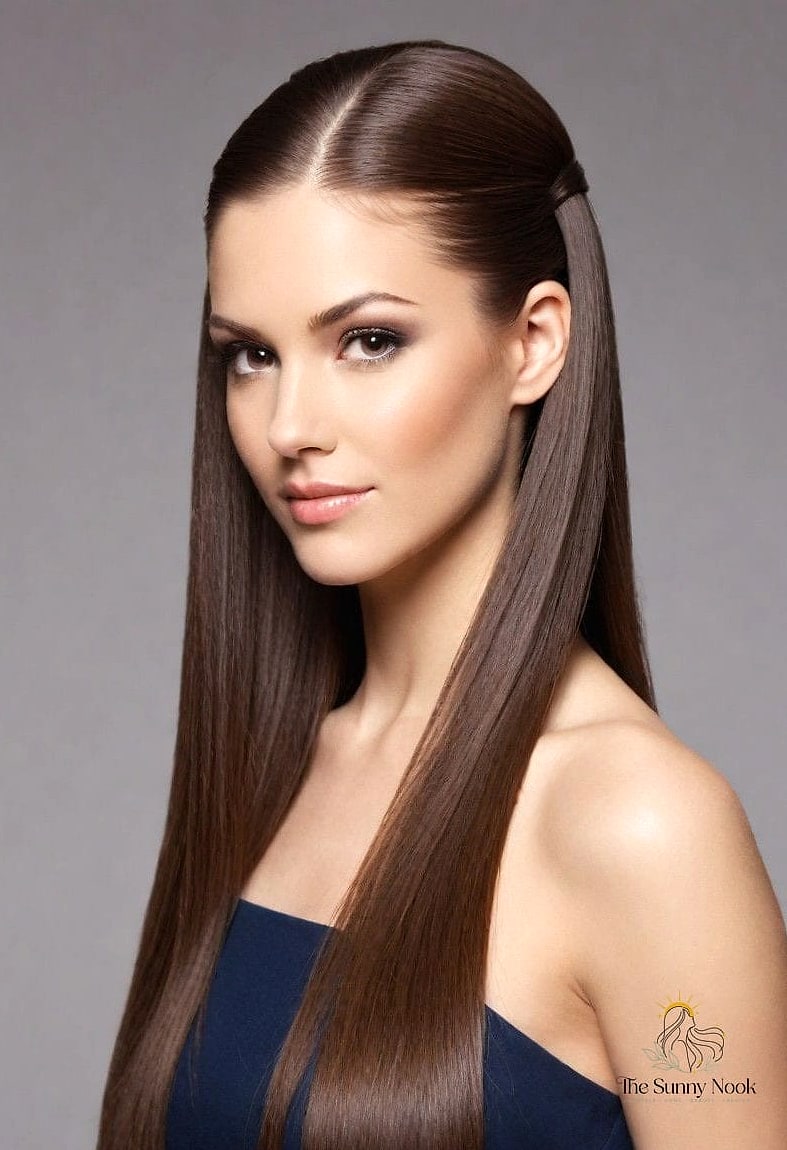 Straight Hair Half-Up Style