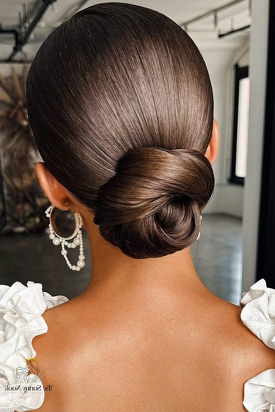 Straight Hair Low Bun