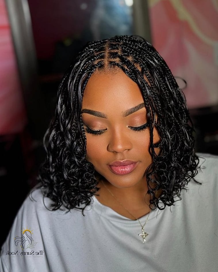 25 Boho Hairstyles For Short Hair That Are Actually Easy to DIY 7 Textured Bob with Headscarf