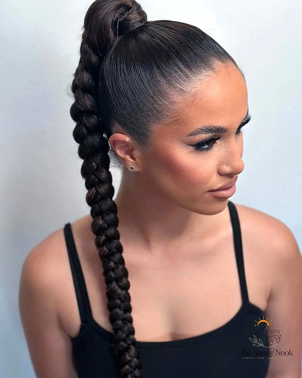 23 Slick Ponytail Hairstyles That Work on Every Hair Length 5 Textured Braided Ponytail