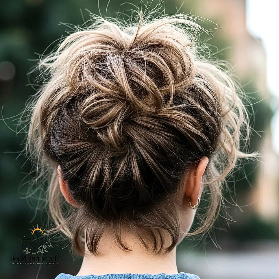 11 Messy Bun Hairstyles Indian Saree to Show Your Stylist ASAP 4 Textured Bun with Face-Framing Tendrils