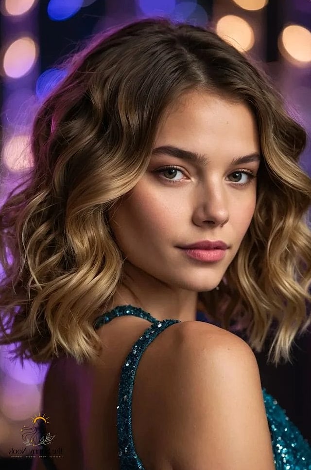18 Prom Short Hairstyles Perfect for Your Next Salon Appointment 6 Textured Lob with Curtain Bangs