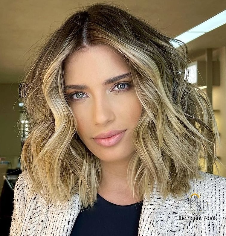 25 Boho Hairstyles For Short Hair That Are Actually Easy to DIY 26 Textured Lob with Layered Waves