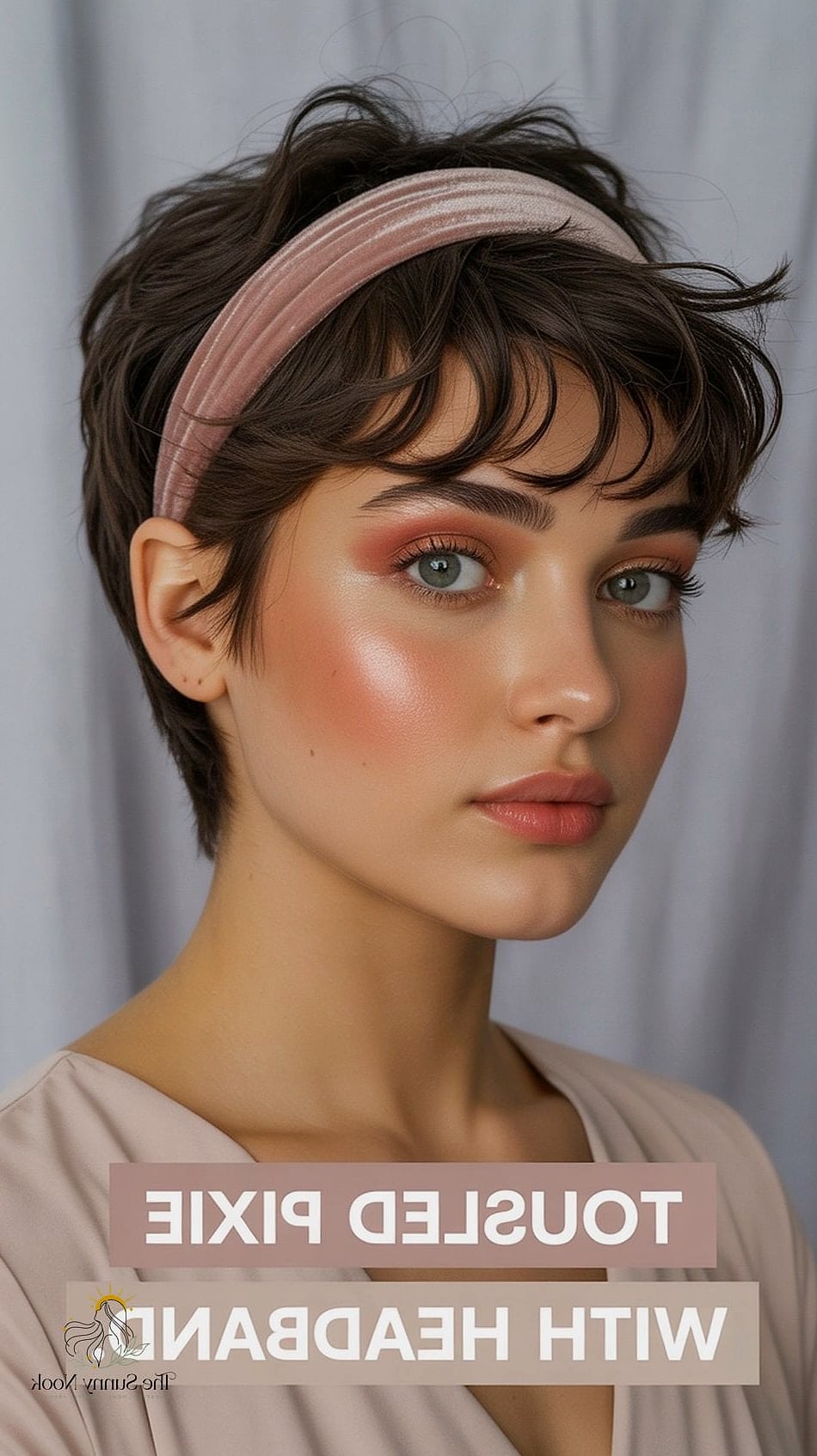 18 Stunning Short Hair Headband Hairstyles Worth Bookmarking Today 12 Tousled Pixie with Leather Headband