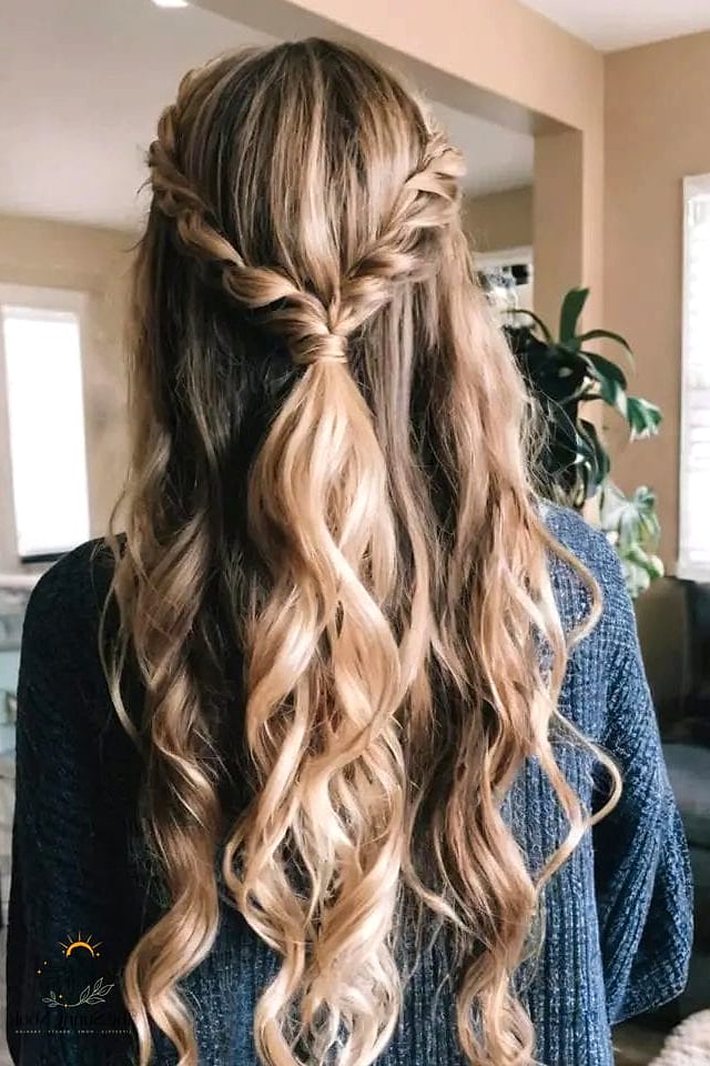 14 Cute And Easy Hairstyles For School to Save Before They Blow Up 13 Twisted Half-Up with Ribbon