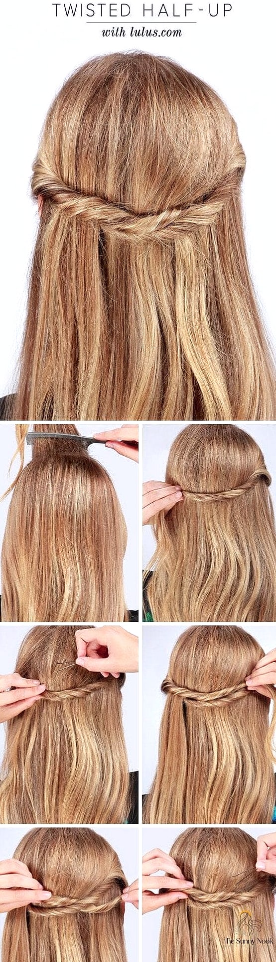 27 Simple Easy Hairstyles That Are Actually Easy to DIY 9 Twisted Half-Up Style
