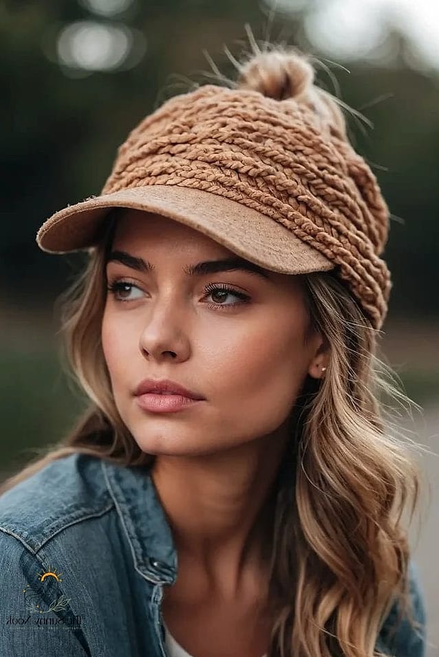 Twisted Half-Up Style With a Cowboy Hat