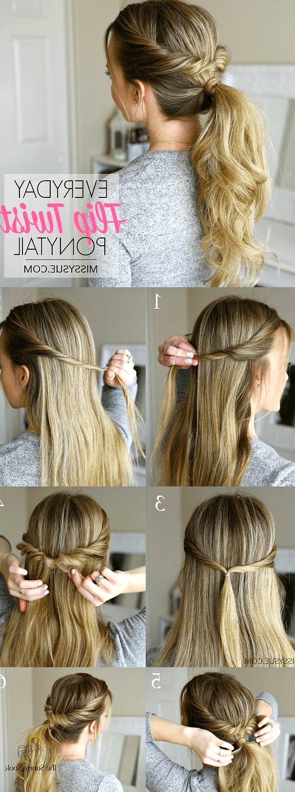30 Easy Everyday Hairstyles That Are Both Cute and Low Maintenance 30 Twisted Ponytail Wrap