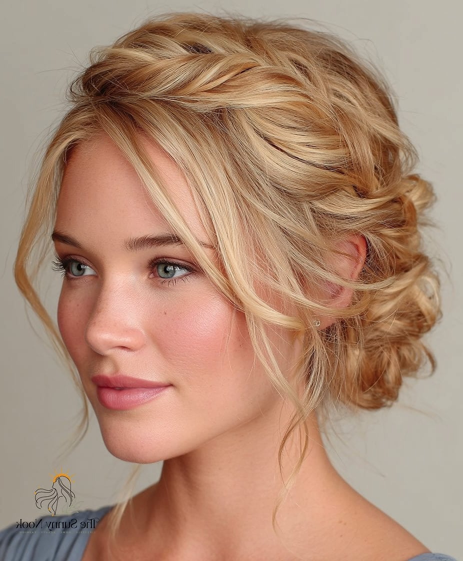 23 Updo Hairstyles For Prom Everyone Is Pinning Right Now 22 Twisted Updo with a Deep Side Part