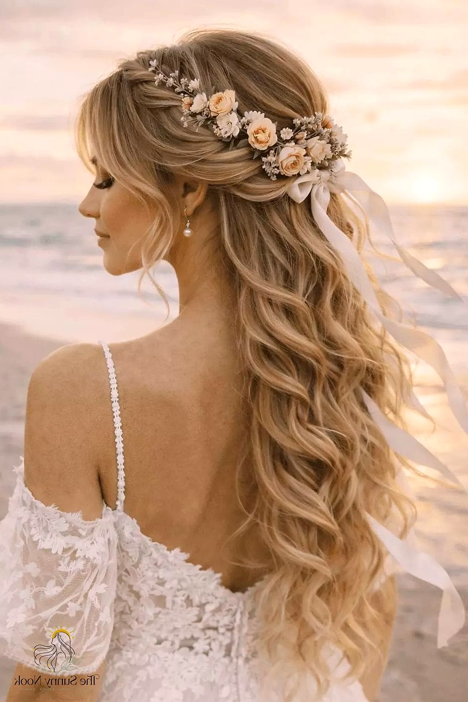 25 Boho Hairstyles For Short Hair That Are Actually Easy to DIY 23 Undone Waves with Middle-Part Bangs