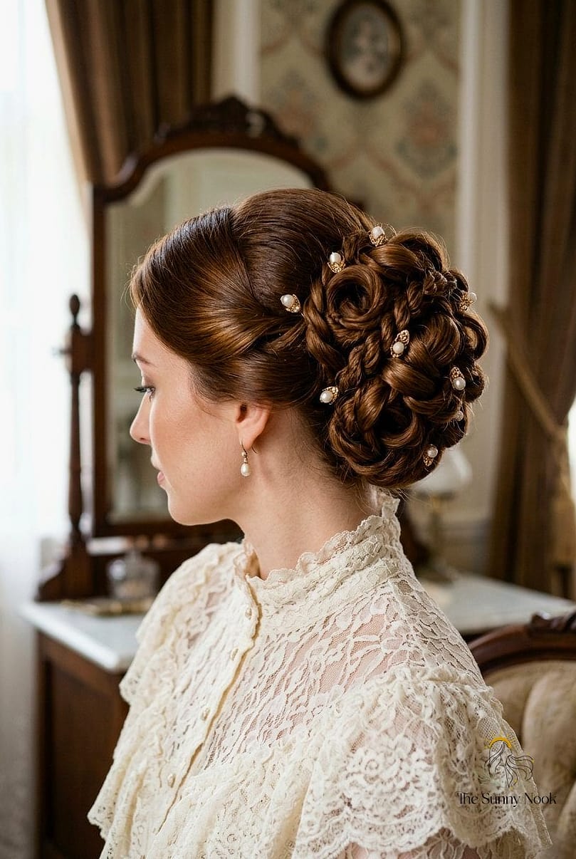 22 Classy Updo Hairstyles That Prove This Trend Is Here to Stay 15 Vintage-Inspired Victory Rolls Updo