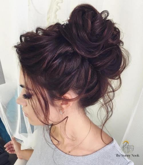 18 Messy Updo Hairstyles That Belong on Your Inspiration Board 6 Volumized Casual Messy Bun
