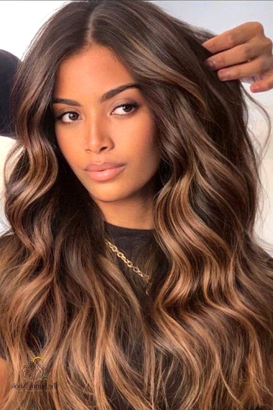 17 Tan Skin Hair Color Ideas to Save Before They Blow Up 3 Warm Caramel Balayage