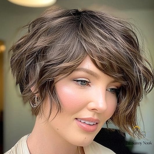 15 Gorgeous Wavy Hairstyles Short Hair for Every Hair Type 14 Wavy Pixie Bob with Side Part