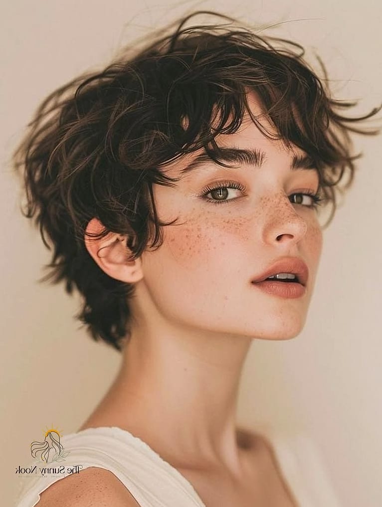 25 Boho Hairstyles For Short Hair That Are Actually Easy to DIY 11 Wavy Pixie Bob (Wixie)