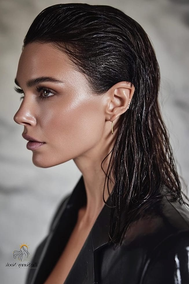 20 Gorgeous First Day Of School Hairstyles for Every Hair Type 5 Wet-Look Slick Back