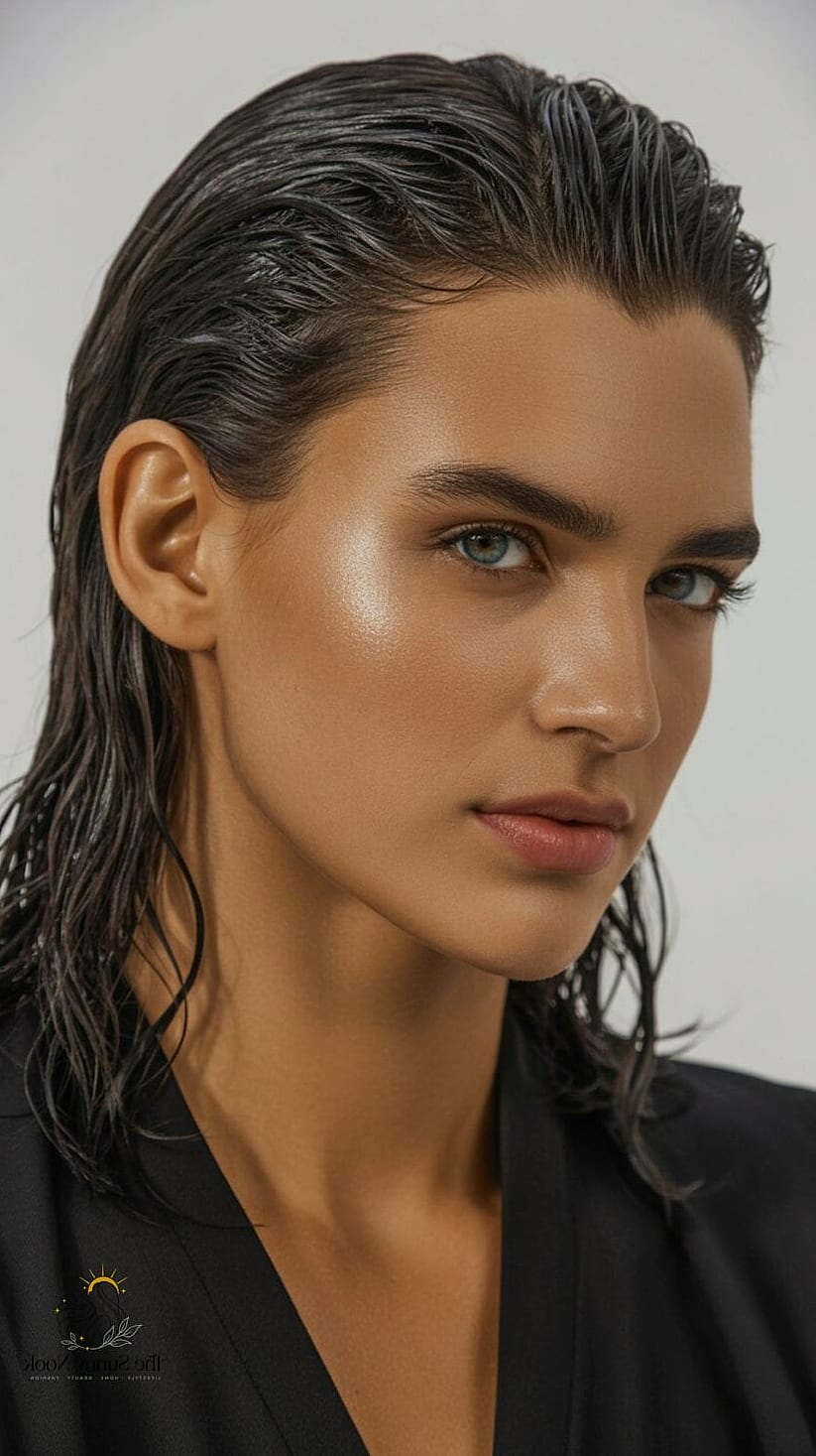 The Wet-Look Slick Back