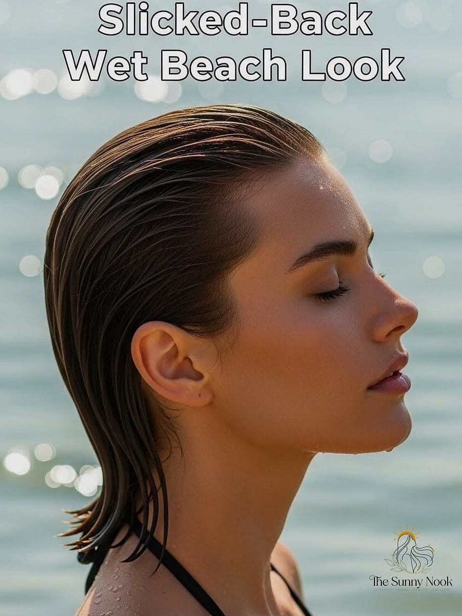 20 Cute Beach Hairstyles That Prove This Trend Is Here to Stay 14 Wet-Look Slicked Waves