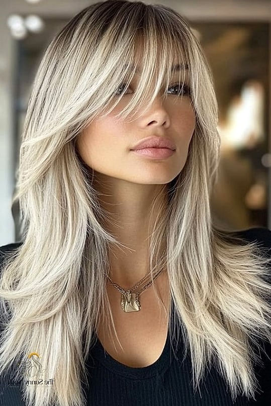 27 Easy Straight Hairstyles to Show Your Stylist ASAP 5 Wispy Curtain Bangs with Straight Hair
